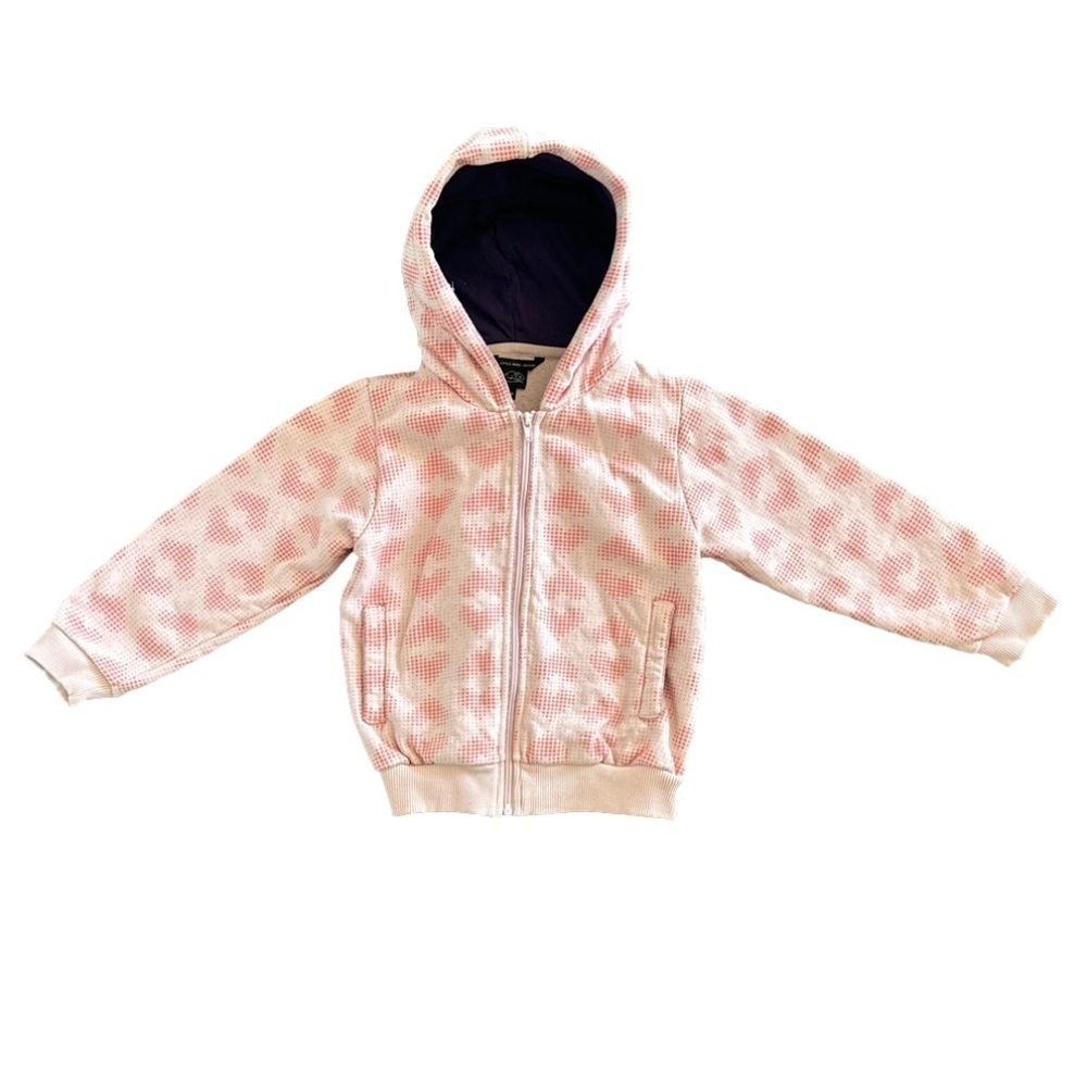 Little Marc Jacobs pink graphic heart zippered hoodie. Metalic piping size 6